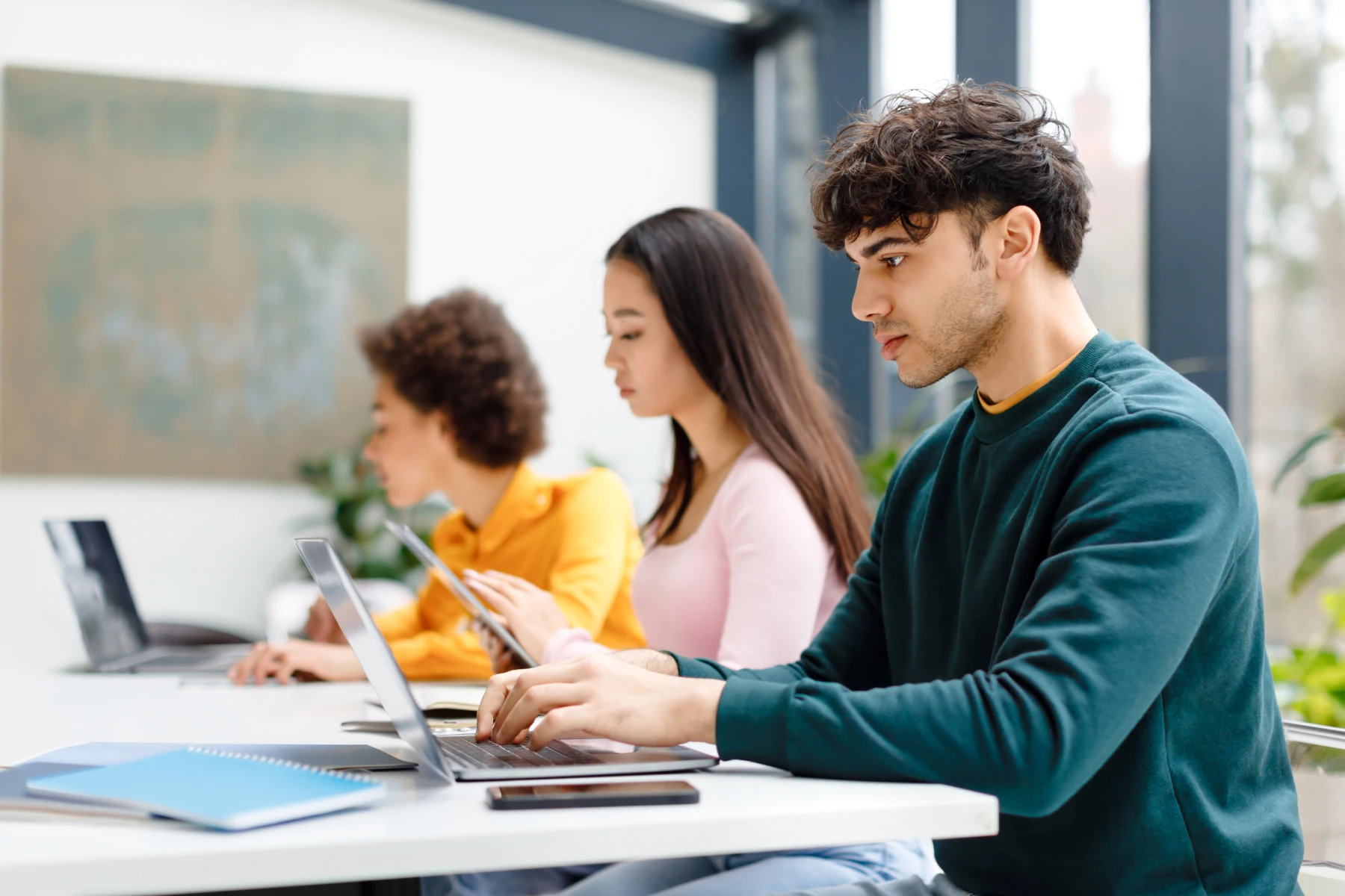 Students studying together